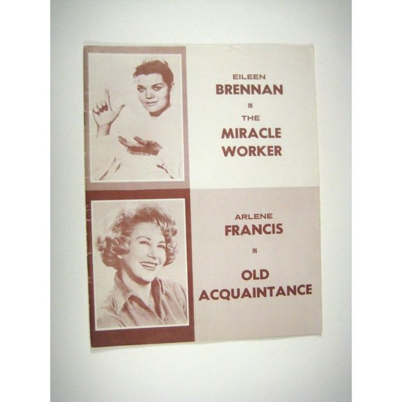 Paper Mill Playhouse Theatre Program 1962 NJ Brennan Francis Miracle Worker - Picture 1 of 11
